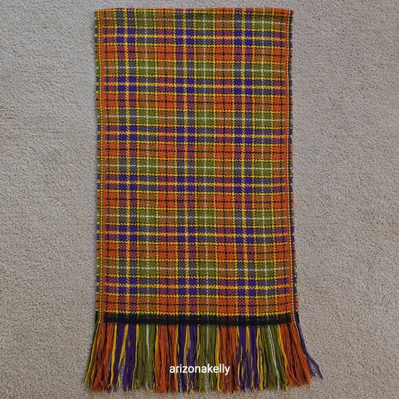 NWOT Altea Wool Scarf Retro Plaid Fringed Italy - Picture 12 of 16